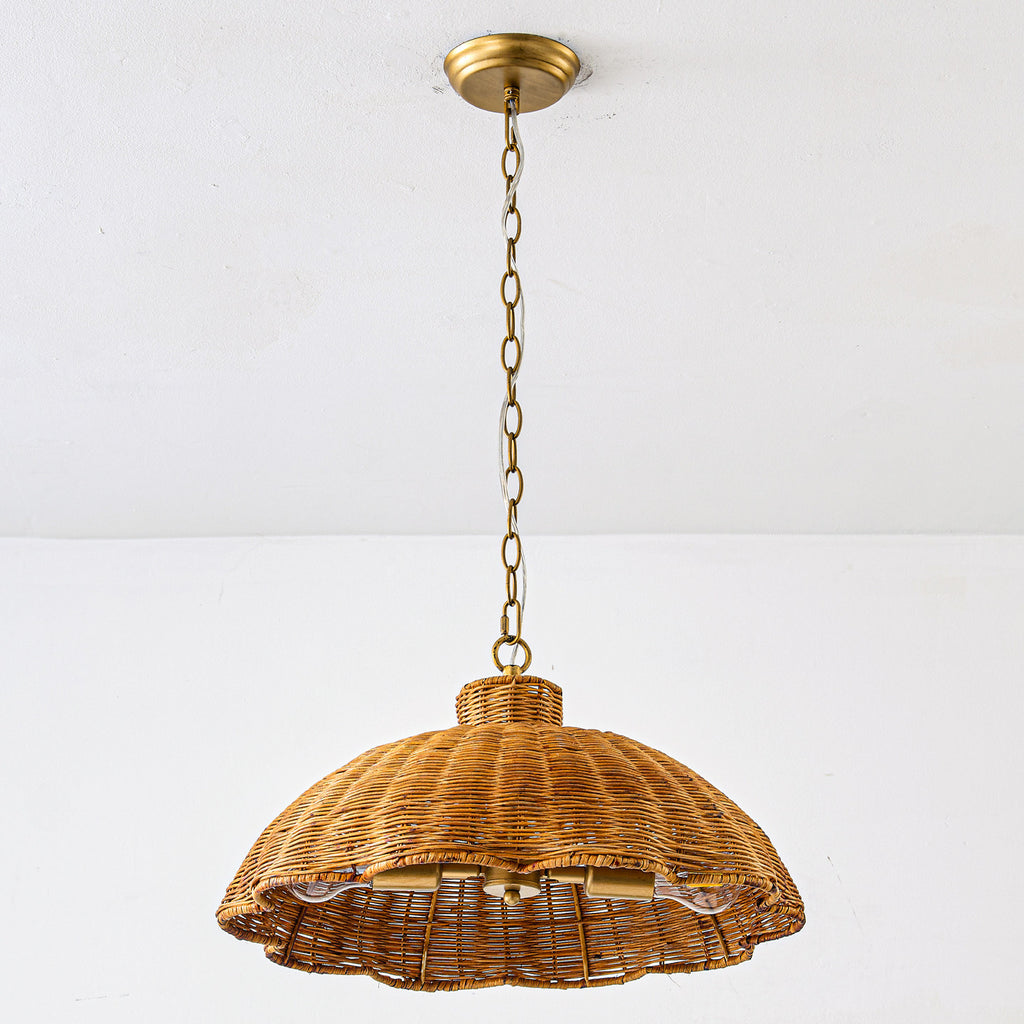 Lucinda Rattan Scallop Pendant Light – detail 13